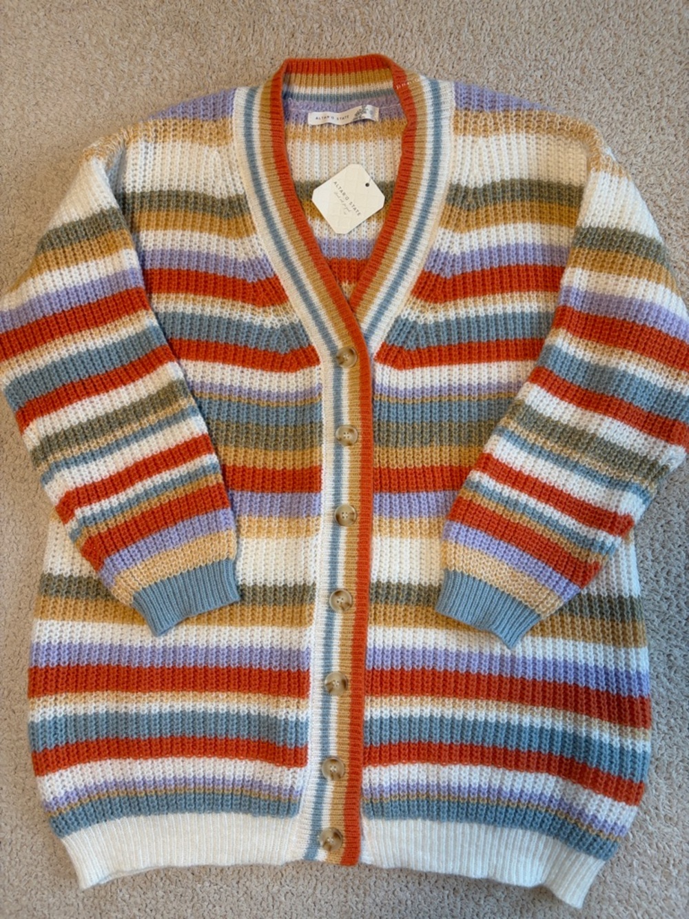 NWT Altar'd State Striped Button-Up Cardigan